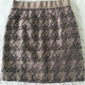 Ann Taylor 2P Pencil Skirt Houndstooth Weave Dusty